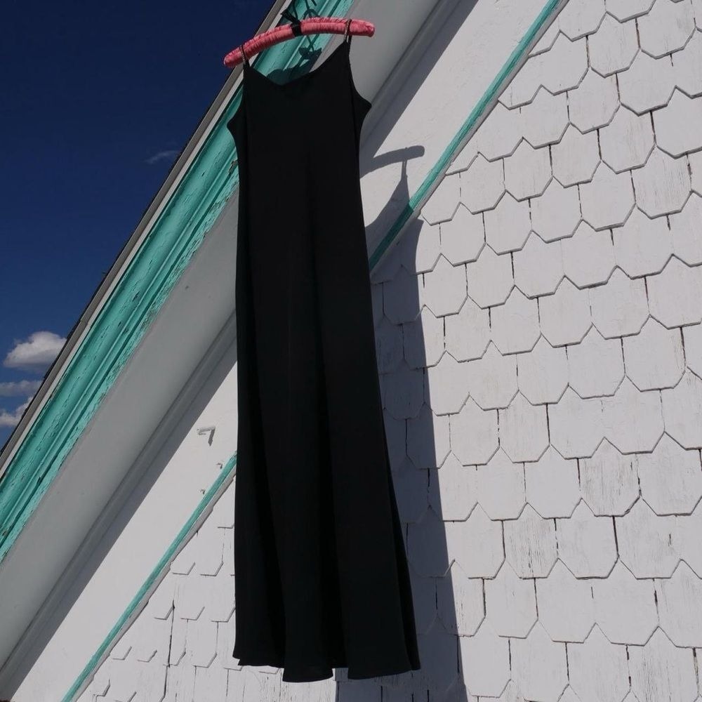 Gorgeous 90s Chetta B. Evening black bias cut slip dress - Picture 4 of 8